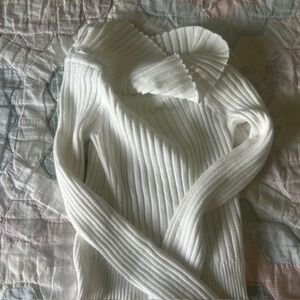 White Ribbed Sweater